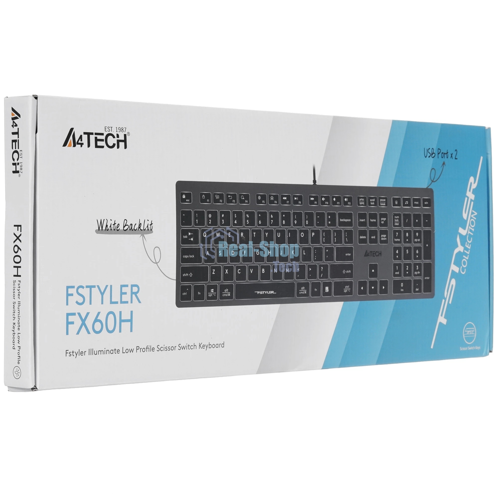 Клавиатура A4Tech Fstyler FX60H проводная, USB Type-A, серый