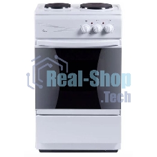 Плита электрическая Flama CE 3201 W белый, конфорок 2 шт, духовка 30 л, 50 см x 85 см x 36 см