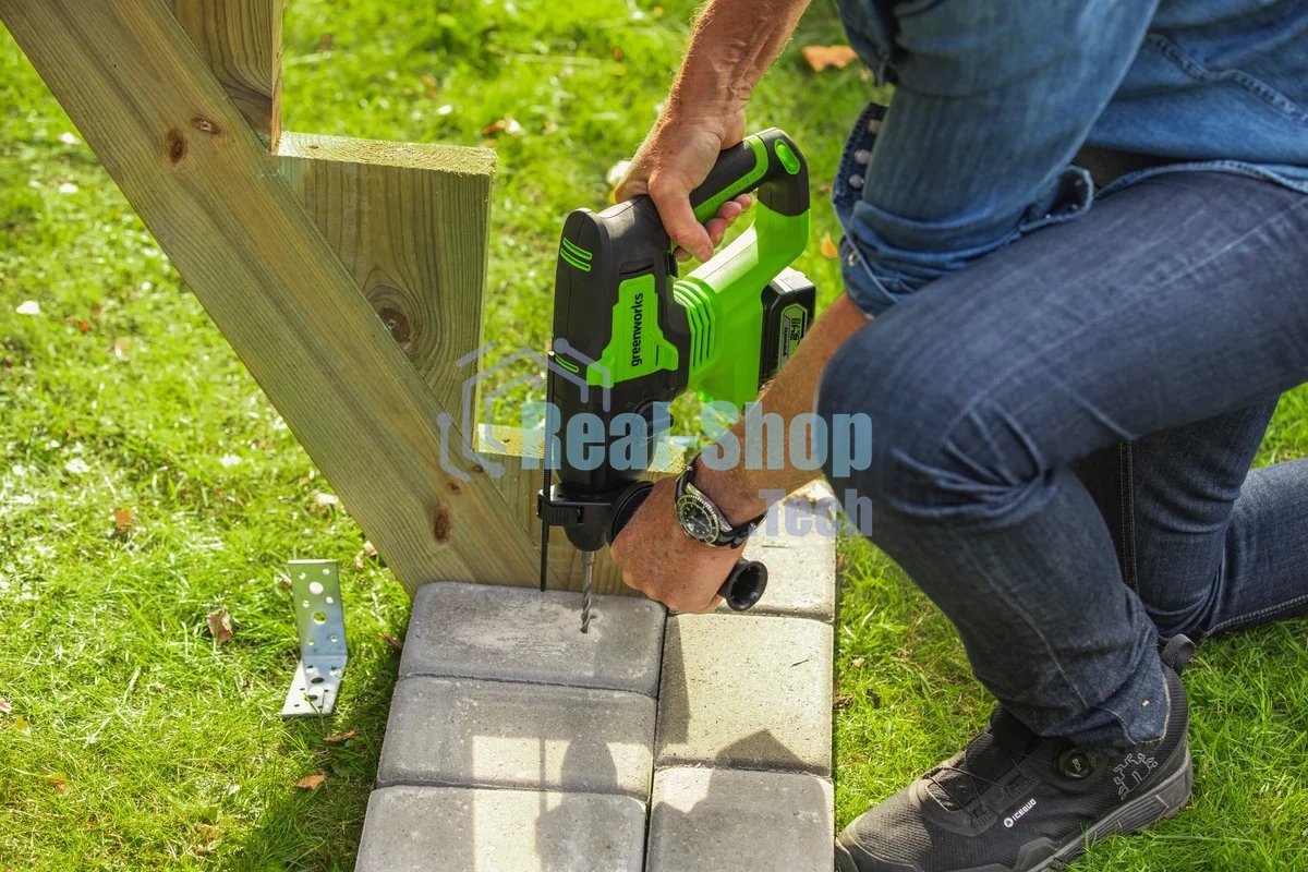 Перфоратор аккумуляторный бесщеточный GreenWorks GD24SDS2 2 ДЖ, 24V, c 1хАКБ 4 Ач и ЗУ в сумке (3803007UB)