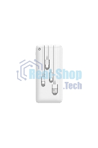 Портативный аккумулятор Powerbank Perfeo ABSOLUTE 10000mah In Micro usb,USB /Out USB,Micro usb,Type-C,Lightning, 2.1А/ белый (PF_B4879)