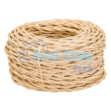 Провод ретро Bironi B1-424-719-50 2х1.5 матовый, песочное золото (уп. 50 м)