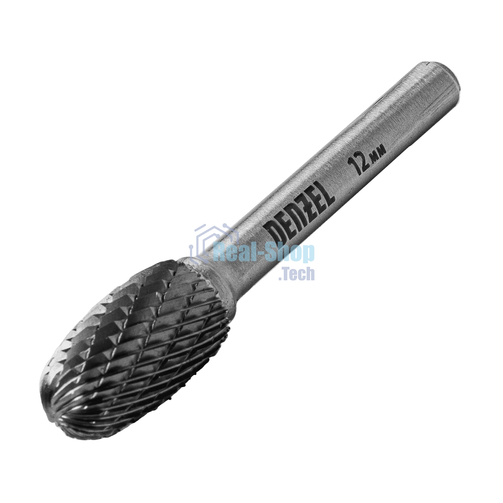 Борфреза по металлу Denzel твердосплавная, овальная, тип-E, 12 мм