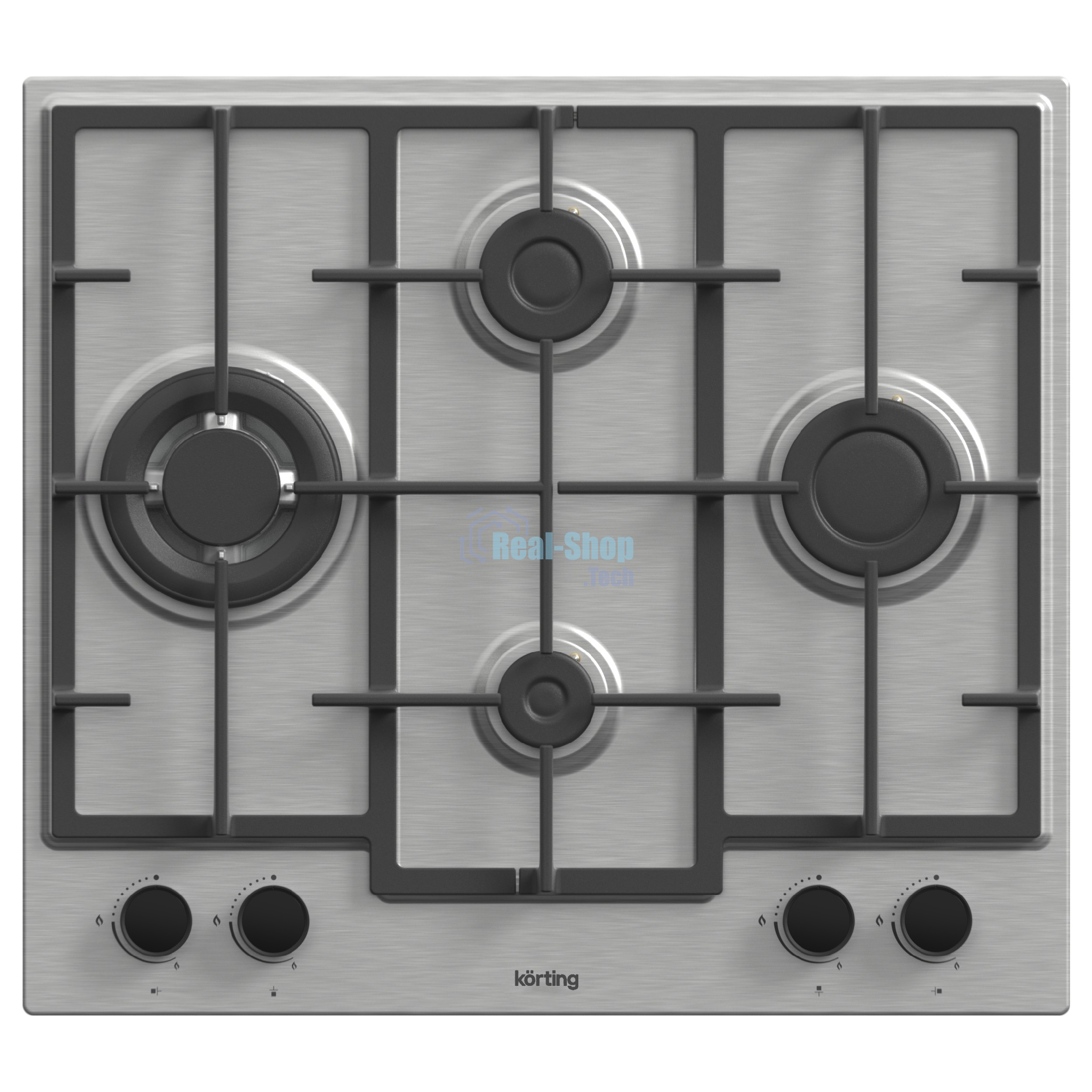 Газовая варочная поверхность Korting HG 688 CTX, 4 конфорки, нержавеющая сталь, 9300 Вт