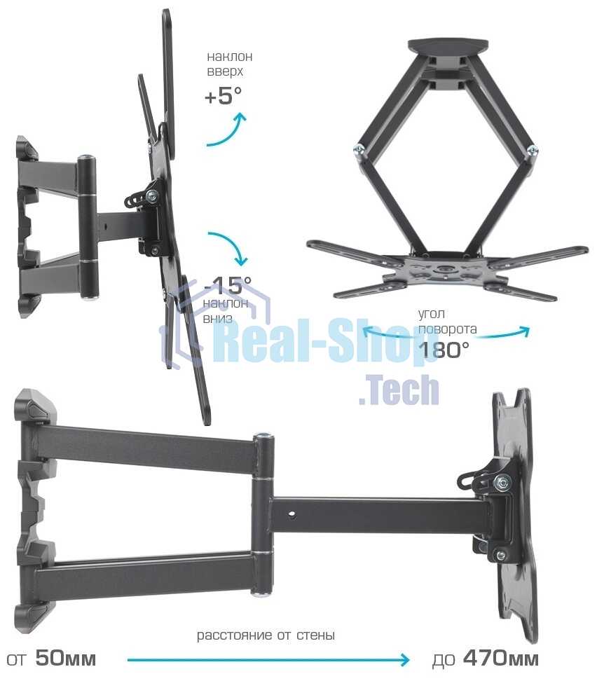 Кронштейн Kromax OPTIMA-407 серый