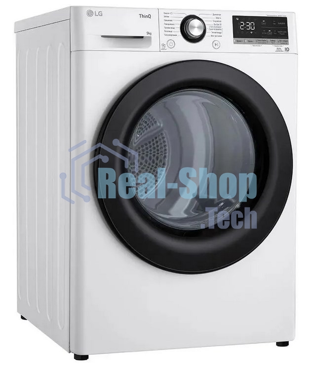 Сушильная машина LG DC90V3V6W белый, 9 кг, сушка - тепловой насос, программ - 14, 60 x 85 x 66 см