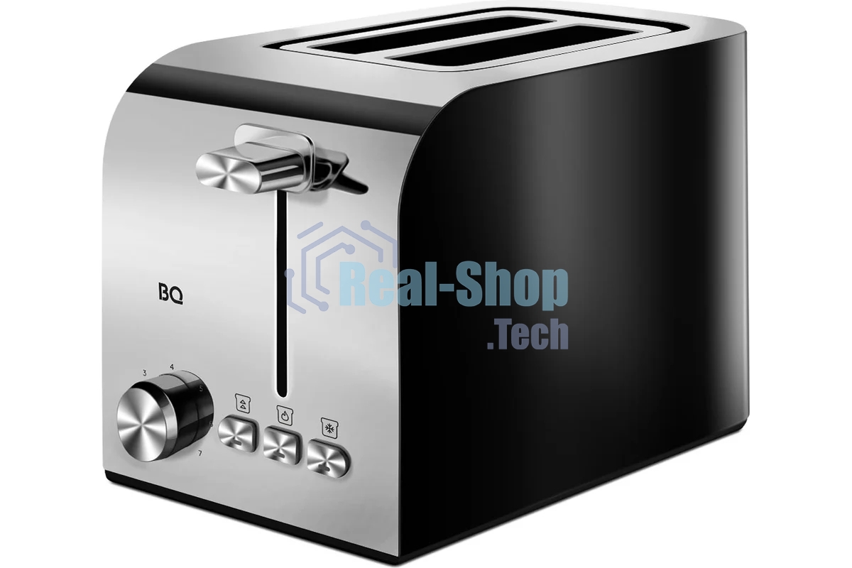 Тостер BQ T2000 Steel-Black, Мощность 850 Вт, 7 степеней поджаривания