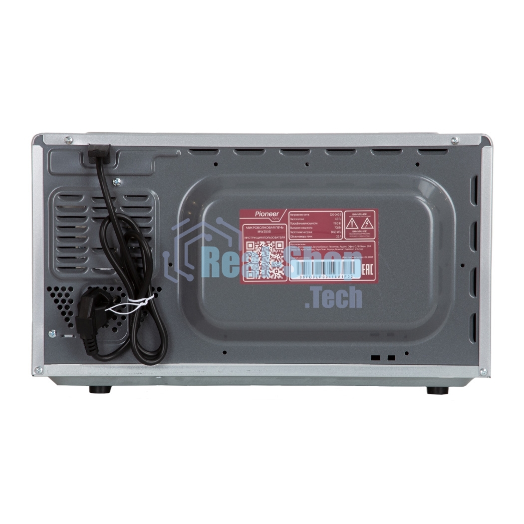 Микроволновая печь Pioneer MW255S серебристый, 20 л, 700 Вт, переключатели - сенсор