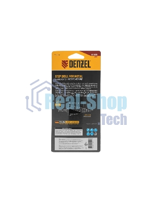 Сверло ступенчатое Denzel 6-8-10-12-14-16-18-20-22-24-26-28-30 мм, Р6М5К5, 6-гр. хвостовик