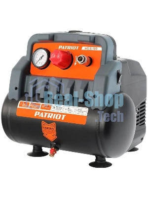 Компрессор поршневой Patriot WO 6-180 безмасляный 180л/мин 6л 1100Вт черный/оранжевый