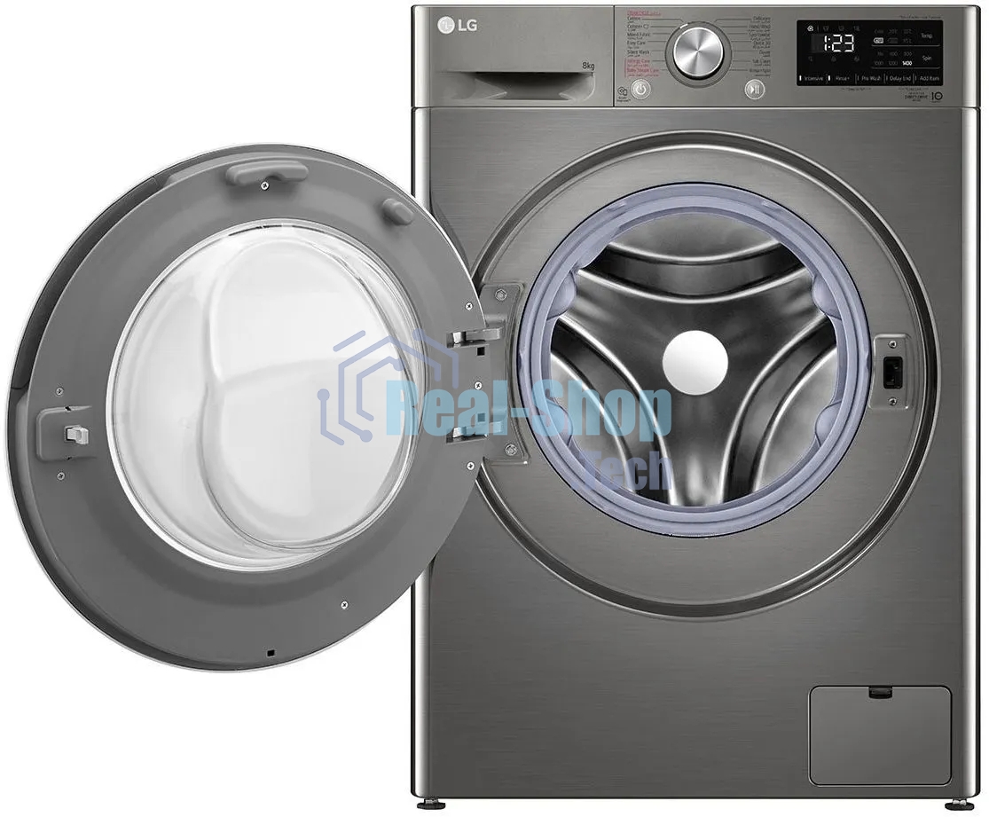 Стиральная машина LG F4R6VYGCP серебристый, загрузка фронтальная 8 кг, 1400 об/мин, класс A