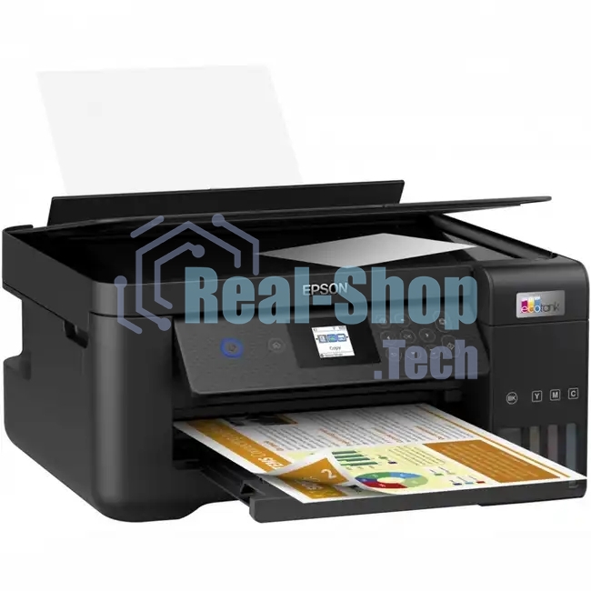 МФУ струйное Epson EcoTank L4260 (C11CJ63415), A4, цветной, печ. до 33 стр/мин. (ч/б) до 15 стр/мин. (цвет), 1440 x 5760 dpi (печать) 1200x2400dpi (скан.), USB, Wi-Fi