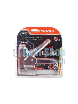 Степлер PATRIOT SPQ-111 3 в 1,скобы №140 4-14мм, скобы №28 10-12мм, гвозди №300, 600шт в комплекте