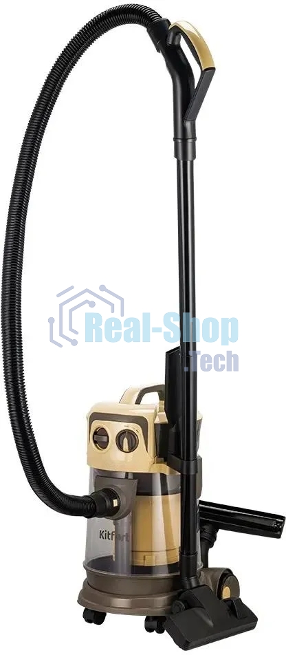 Пылесос Kitfort КТ-5192 золотистый/черный, 1000 Вт, уборка сухая/сбор жидкости, пылесборник контейнер/аквафильтр, 15 л