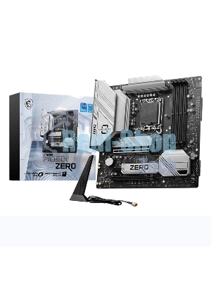 Материнская плата MSI B760M PROJECT ZERO,(Обратное подключение разъемов) LGA 1700, Intel B760, 4xDDR5, 4xSATA, 2xM.2, 1xPCIe 5.0 x16, 1xPCIe 4.0 x4, 1xPCIe x1, 1xHDMI, 1xDP, 3xUSB 3.2 Gen 2, 4xUSB 2.0, 1xUSB 3.2 Gen 2x2, 1x 2.5Gb LAN, 5x3.5 мм, 7.1, mATX