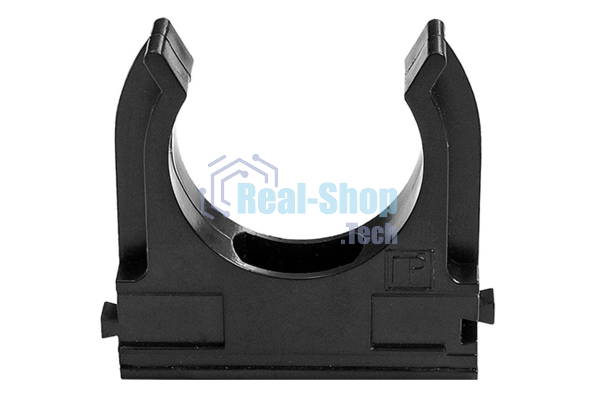 Крепеж-клипса для труб Полистирол черная д25 (100шт/1000шт уп/кор) Промрукав