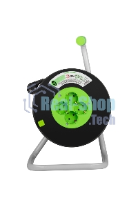 Удлинитель силовой ЭРА GREEN LINE KAT-3x1.5-50m Greenline на катушке пластик 4 розетки с заземлением 50 м ПВС 3x1.5 мм2