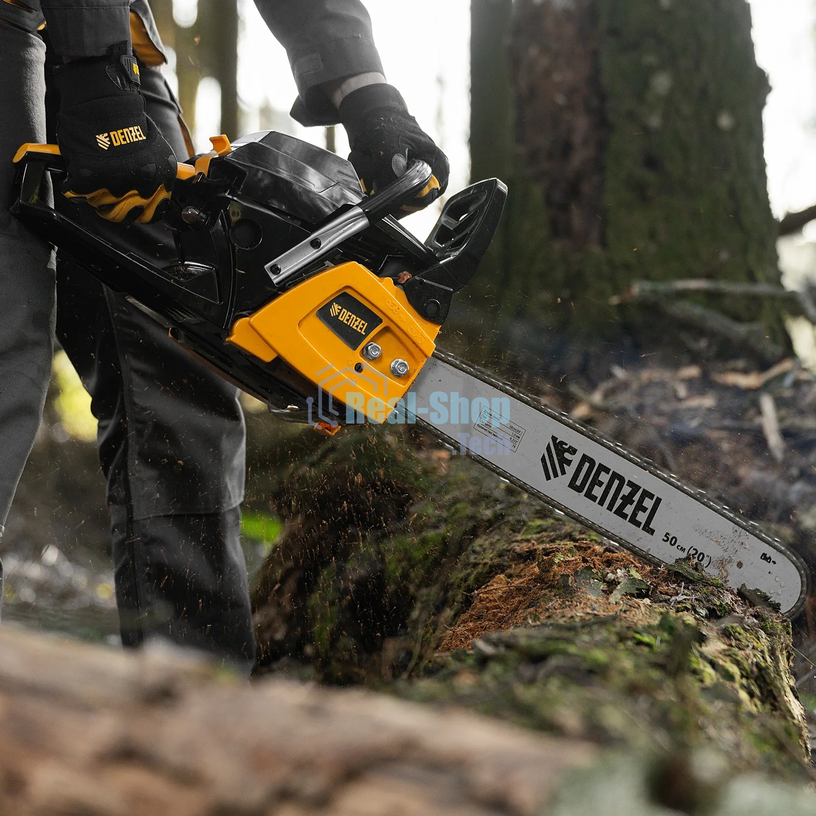 Пила цепная бензиновая Denzel DGS-5820, шина 50 см, 58см3, 4,1 л.с., шаг 0,325, паз 1,5 мм