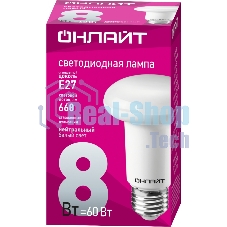 Лампа светодиодная ОНЛАЙТ 71654 OLL-R63-8-230-4K-E27 8 Вт 4000К белый E27 660 лм