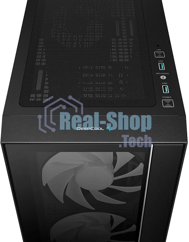 Компьютерный корпус Deepcool MATREXX 55 V4 без БП, боковое окно (закаленное стекло), 3xARGb LED 140мм вентилятора спереди, 1xARGb LED 120мм вентилятор сзади, черный, ATX