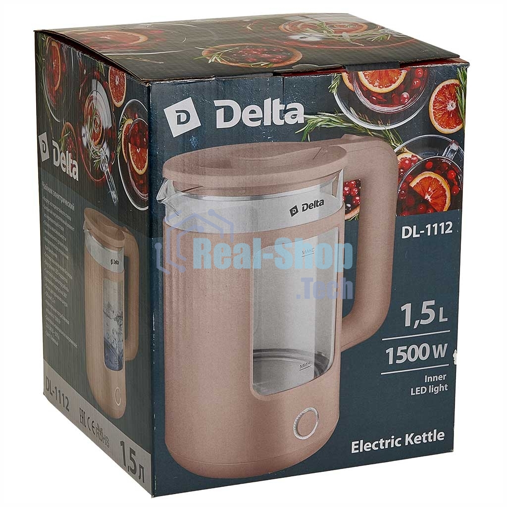 Чайник электрический Delta DL-1112 бежевый