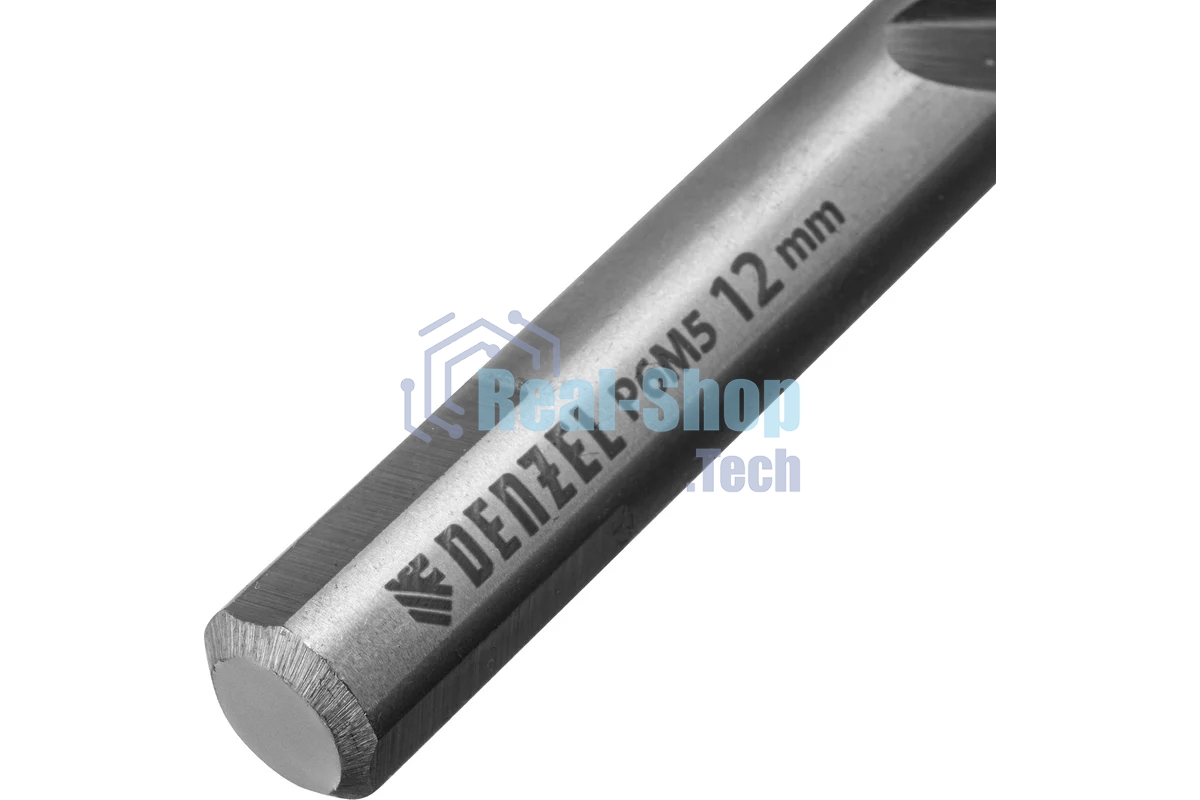 Сверло спиральное по металлу Denzel 12 x 151мм, Р6М5, Golden Tip
