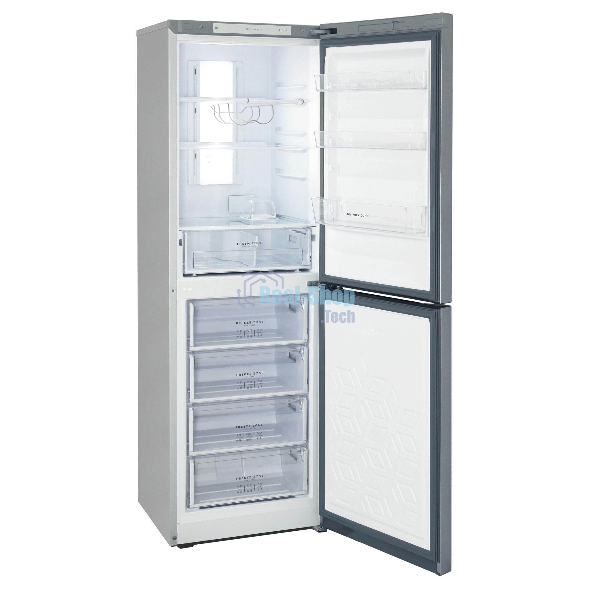 Холодильник Бирюса Б-M940NF металлик двухкамерный 210/130л морозилка снизу, No Frost