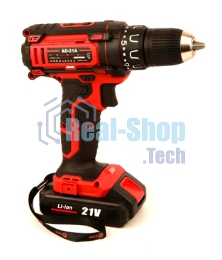 Дрель-шуруповерт аккумуляторная Edon AD-21A, 21В, 2 АКБ, Кейс