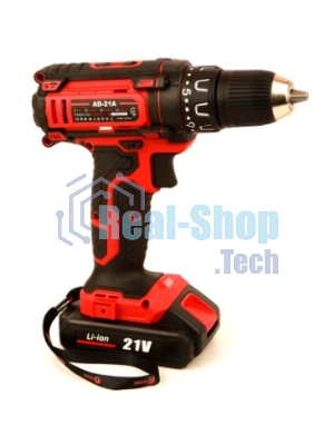 Дрель-шуруповерт аккумуляторная Edon AD-21A, 21В, 2 АКБ, Кейс