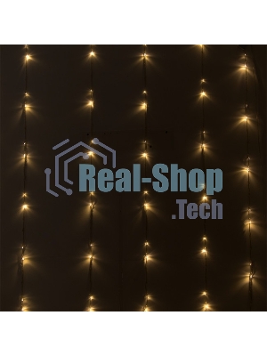 Гирлянда светод. Funray Занавес CL-320WW, 3x2,5м,320LED,тепл.белый,прозрачный шн. 2,5м,220в,IP20,контр