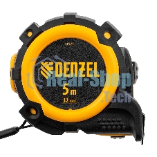 Рулетка Denzel 5 м х 32 мм, автоматич. фиксац., нейлон. покрытие, магнит. зацеп, двухстор. разметка