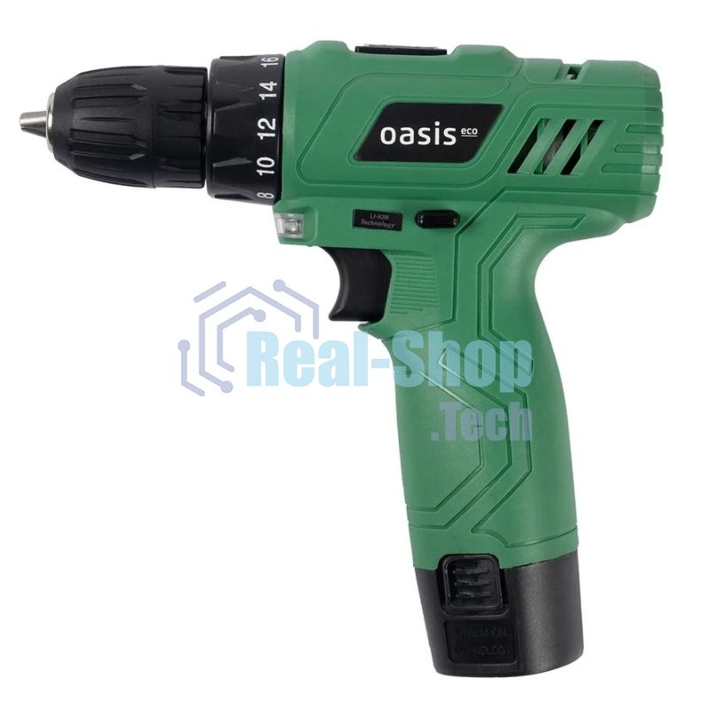 Дрель-шуруповерт Oasis AV-12 Eco, 12 В, 1,3 Ач, 24Нм, щеточный