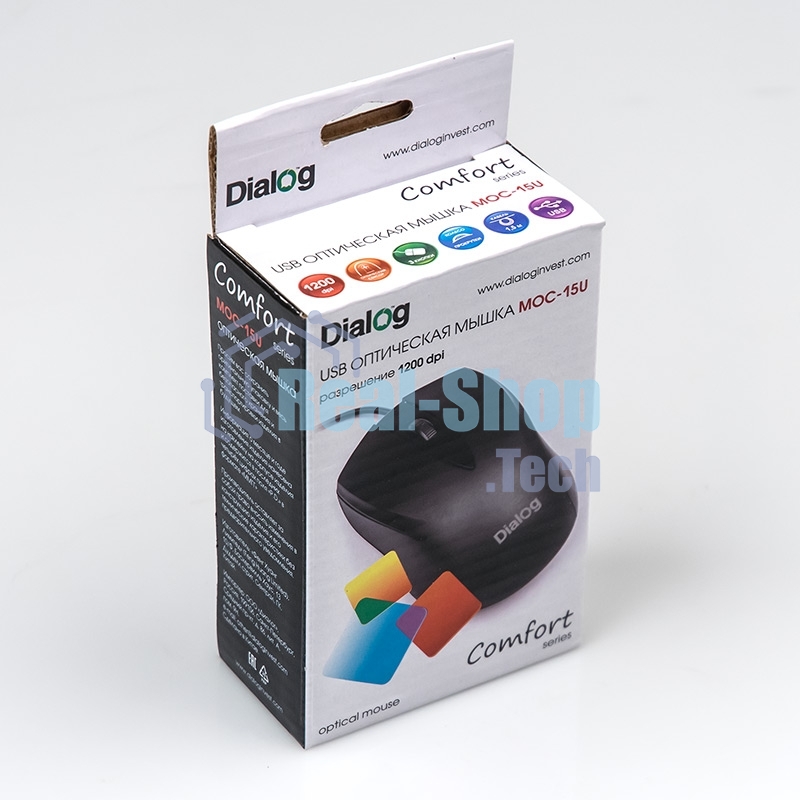Мышь проводная Dialog Comfort MOС-15U черный, 1200 dpi, USB, кнопки - 3