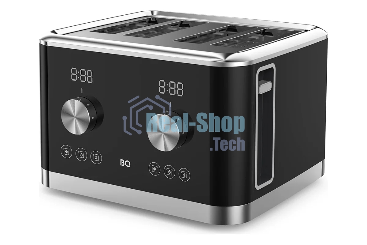 Тостер BQ T4000 Black-Steel, Мощность 1600 Вт, 7 степеней поджаривания