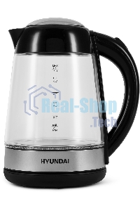 Чайник электрический Hyundai HYK-G3803 1.7л. 2200Вт черный/серебристый (корпус: стекло)