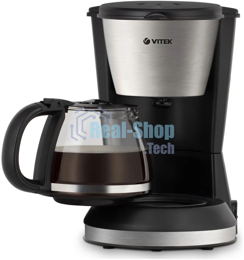 Кофеварка капельная Vitek VT-1506 ВК черный, молотый кофе, 0.7 л, 550 Вт