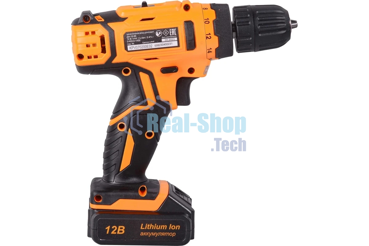 Дрель-шуруповерт аккумуляторная Вихрь ДА-12-2к 72/14/2, Аккумуляторная, 12В, 2 АКБ, Кейс