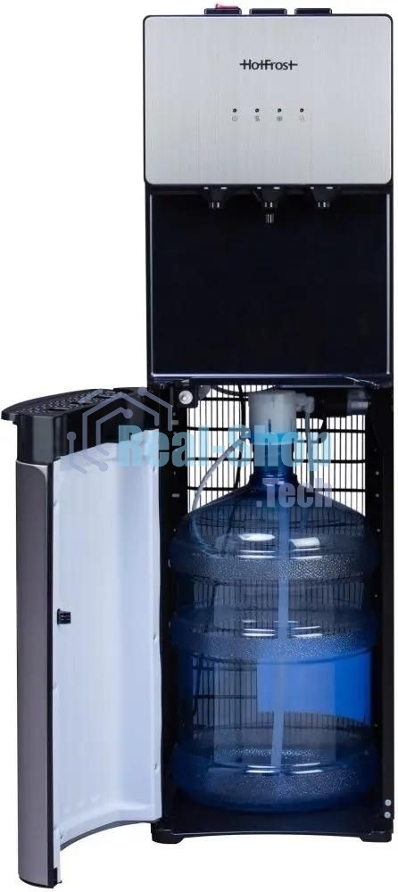 Кулер для воды Hotfrost V400AS, нижняя загрузка, нагрев 90 °С, охлаждение 10 °С, серебристый/черный