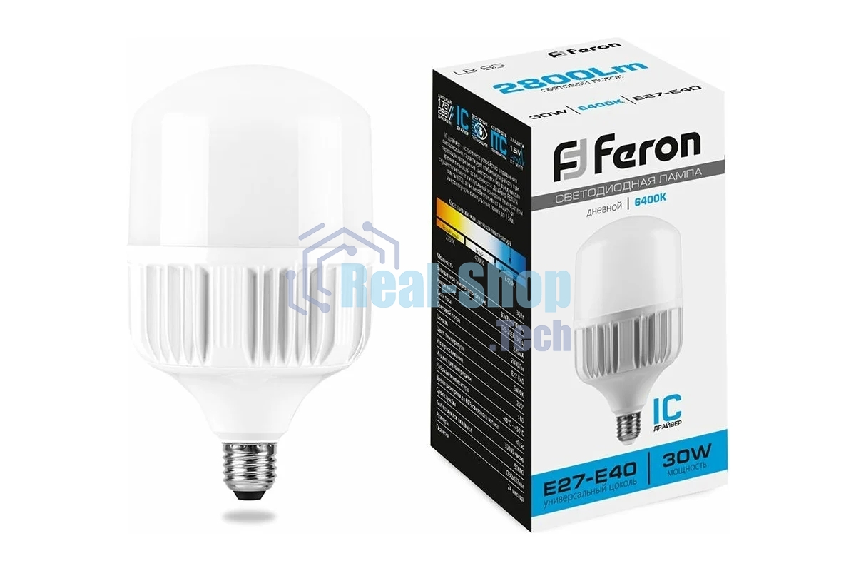 Лампа светодиодная Feron LB-65 30Вт Е27/Е40 дневной