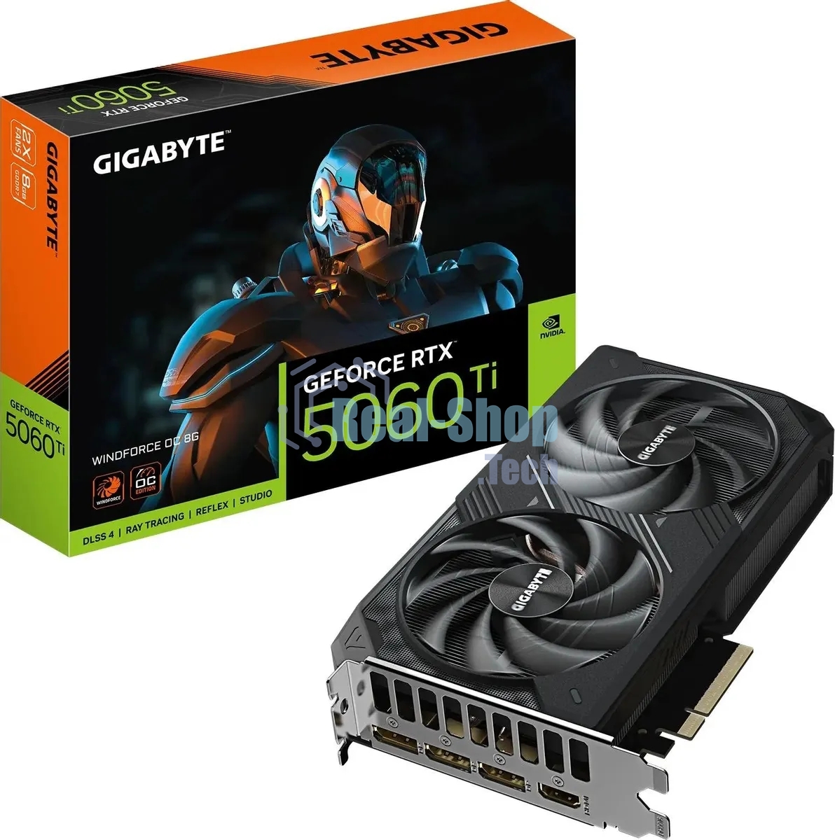 Видеокарта Gigabyte PCI-E 5.0 GV-N506TWF2OC-8GD 1.0 NVIDIA GeForce RTX 5060TI 8Gb 128bit GDDR7 2587/28000 HDMIx1 DPx3 HDCP Ret