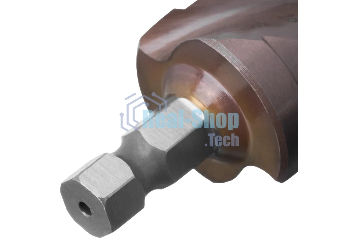 Сверло ступенчатое Denzel 6-8-10-12-14-16-18-20-22-24-26-28-30мм, Р6М5К5, 6-гр. хвостовик 723614