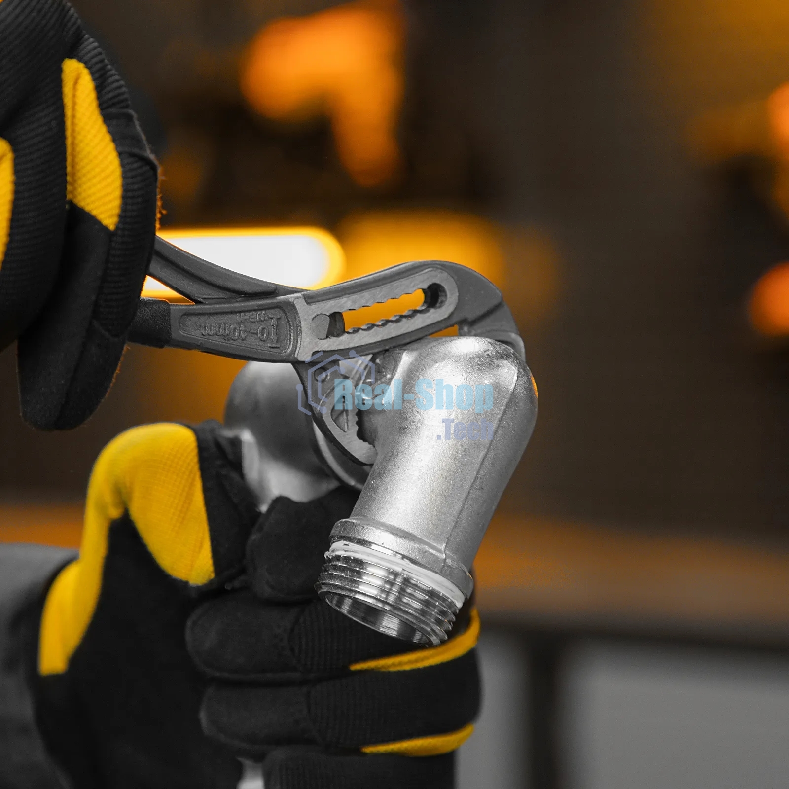 Клещи переставные Denzel обливные рукоятки, 180 мм