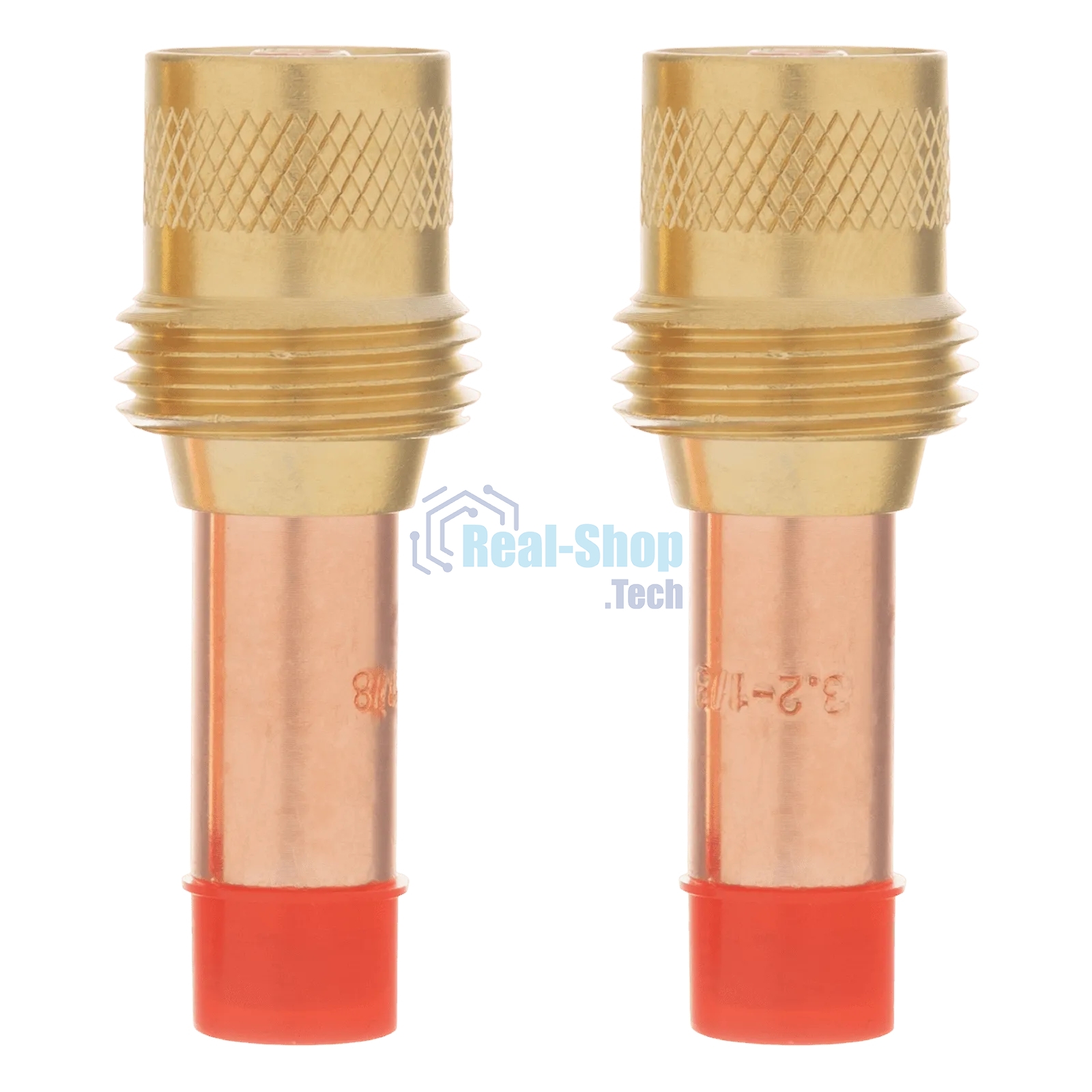 Держатель цанги Denzel с газовой линзой для электрода 2,4 мм, 2 шт