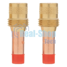 Держатель цанги Denzel с газовой линзой для электрода 2,4 мм, 2 шт