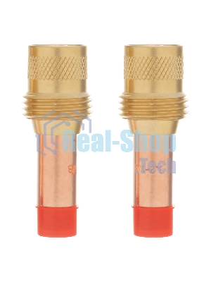 Держатель цанги Denzel с газовой линзой для электрода 2,4 мм, 2 шт