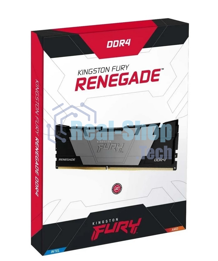 Оперативная память Kingston Fury Renegade, DDR4, 64GB (2x32 GB), 3200 MHz, CL16, DIMM, с радиатором, черный