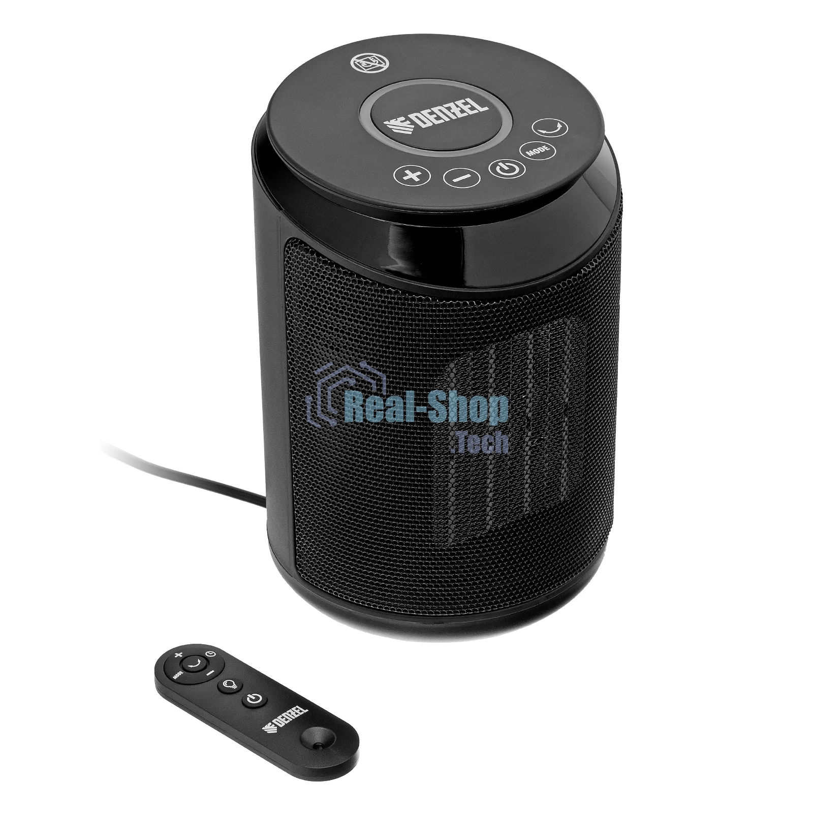 Тепловентилятор керамический Denzel DTFC-2000X, 1000/2000 Вт, 20 м2, 3 режима, пульт, Wi-Fi, термостат