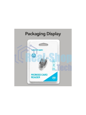 Кард-ридер Vention CLMH0/серый/OTG USB 2.0 CM/MicroSD/USB Type-C/металл