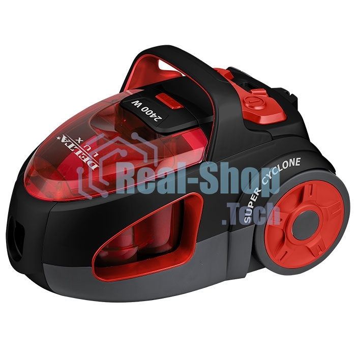 Пылесос Delta LUX DL-0846 черый/красный, 420/ 2400Вт, уборка сухая, пылесборник контейнер 2л