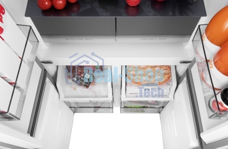 Холодильник Weissgauff WCD 450 W NoFrost Inverter белый трехкамерный 287/163л морозилка снизу, No Frost, Side by Side