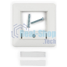 Рамка для розетки квадратная 80x80 евро белая с металл.прокладкой